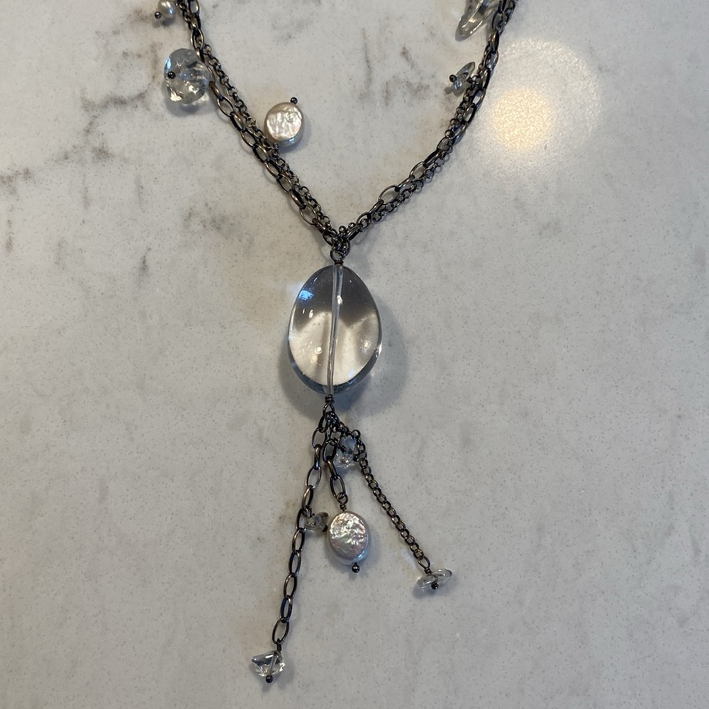 Sterling silver & mother of pearl necklace